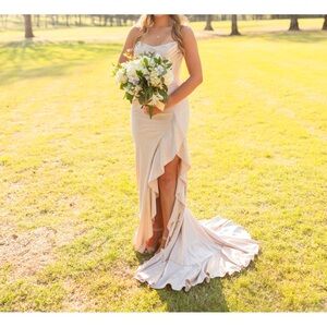 Sherri Hill Cream Prom Dress